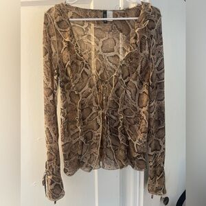 H&M Brown Snakeskin Blouse